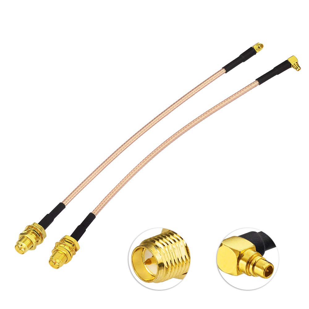 Eightwood Wlan Antenne Adapter MMCX Stecker auf RP-SMA Buchse Pigtail Kabel RG316 6inch 15cm 2 Stücke für 2.4GHz Wifi Antenne MEHRWEG Wirelesse Router