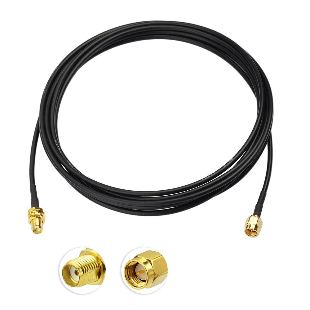 Eightwood SMA Verlängerung SMA Male auf SMA BulkHead Jack SMA Kabel RG174 11.8ft 300cm für 4G LTE Antenne Homematic CCU3 CCU2 Raspberry Pi Hsdpa Huawei 4G DTV WiFi Router Mobiler Hotspot MEHRWEG