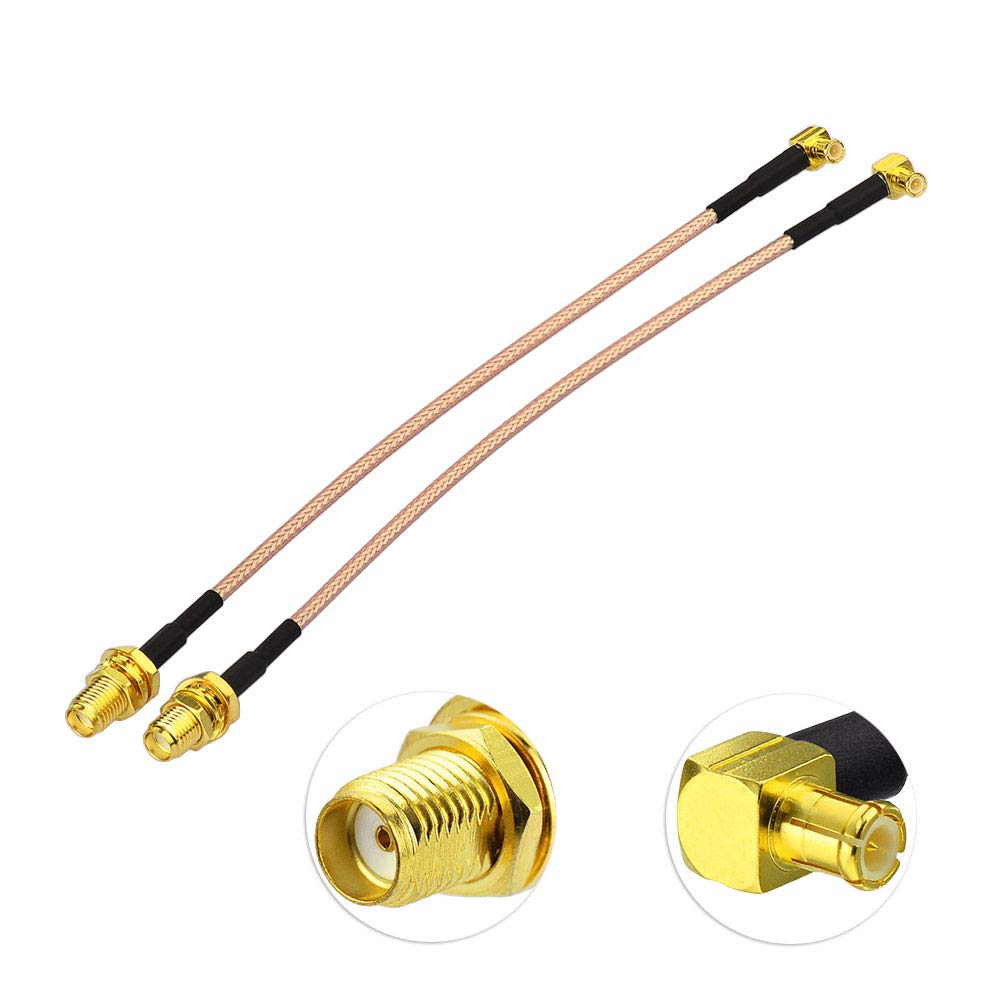 Eightwood DAB+ Antenne Adapter MCX Stecker auf SMA Buchse Pigtail Kable 6inch 15cm RG316 2 Stücke für Wirelesse 2.4GHz WiFi Antenne Router MEHRWEG