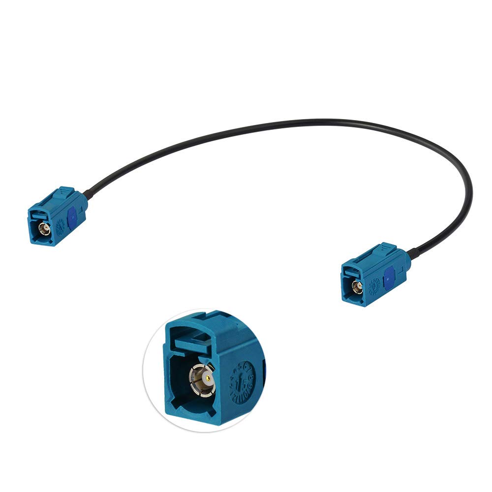 Eightwood DAB Antenne Fakra Adapter Auto Radio TV DAB GPS Fakra Z Buchse(Jack) auf Fakra Buchse Pigtail Fakra Kabel RG174 12inch 1ft 30cm für Seat Skoda VW Golf MEHRWEG