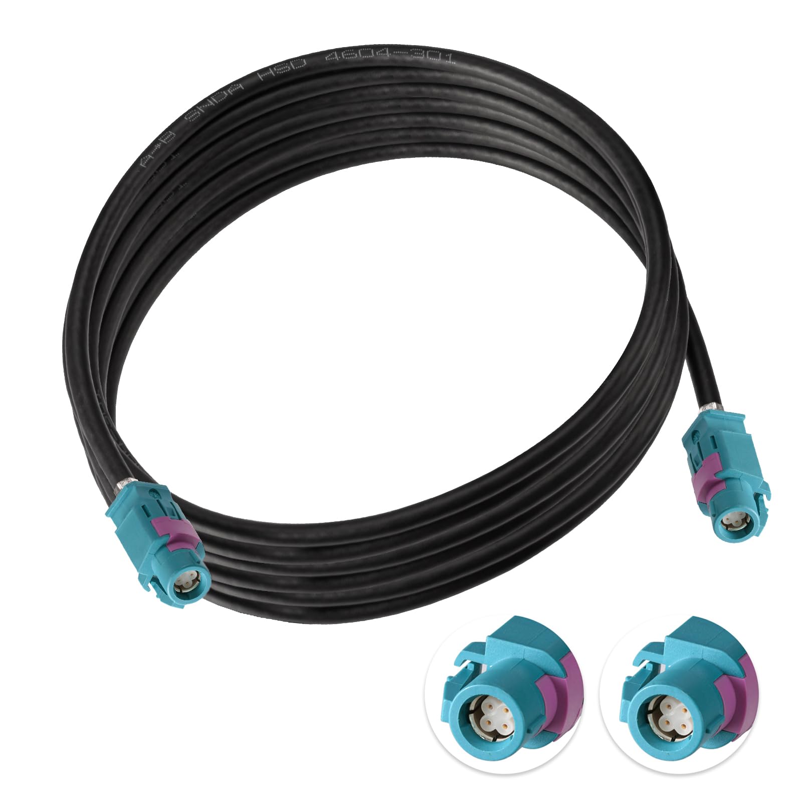 Eightwood HSD LVDS Kabel HSD Z Buchse Kabel 300cm HSD 535 4-Core Kabel für BMW F30 F31 F10 F11 F25 F15 Audi VW Mercedes Citroen Peugeot video Audio Rear View Backup Camera Retrofit Navigation usw.