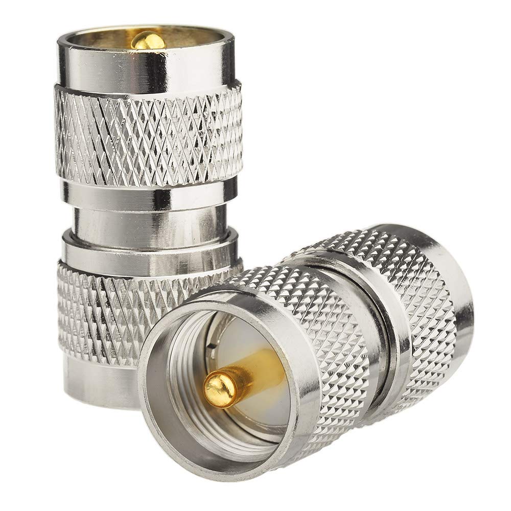 Eightwood UHF Male PL259 to UHF Male PL259 RF Adapter 2-Pack | for CB Ham Amateur Radio, Radio Antenna