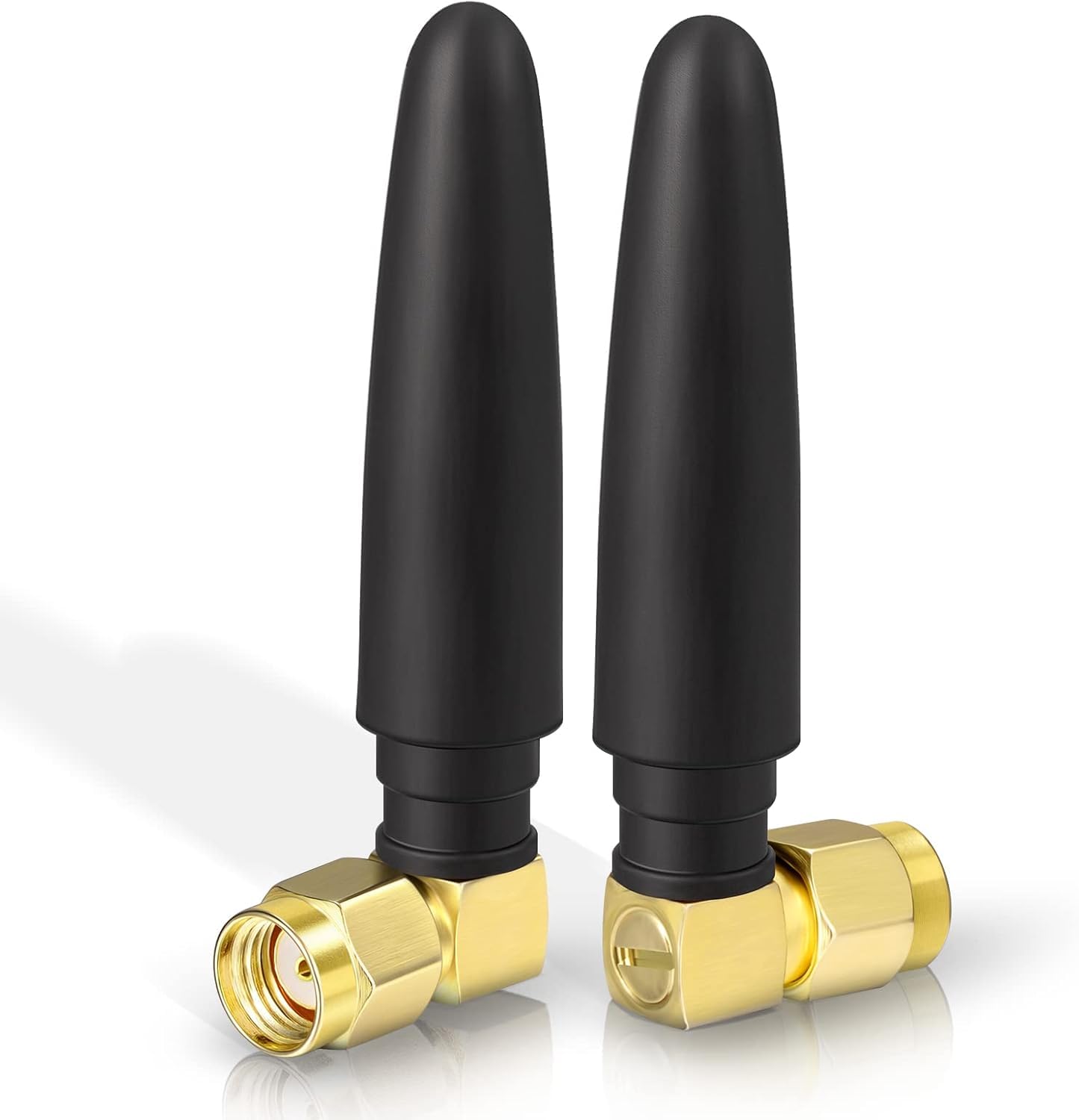 Eightwood Compact Dual Band WiFi Antenna, RP-SMA Right Angle Antenna 2-Pack | 2.4GHz 5GHz, for PC Desktop Motherboard, PCIe WiFi Bluetooth Card, Router, Mobile Hotspot, Security Camera, Backup Camera