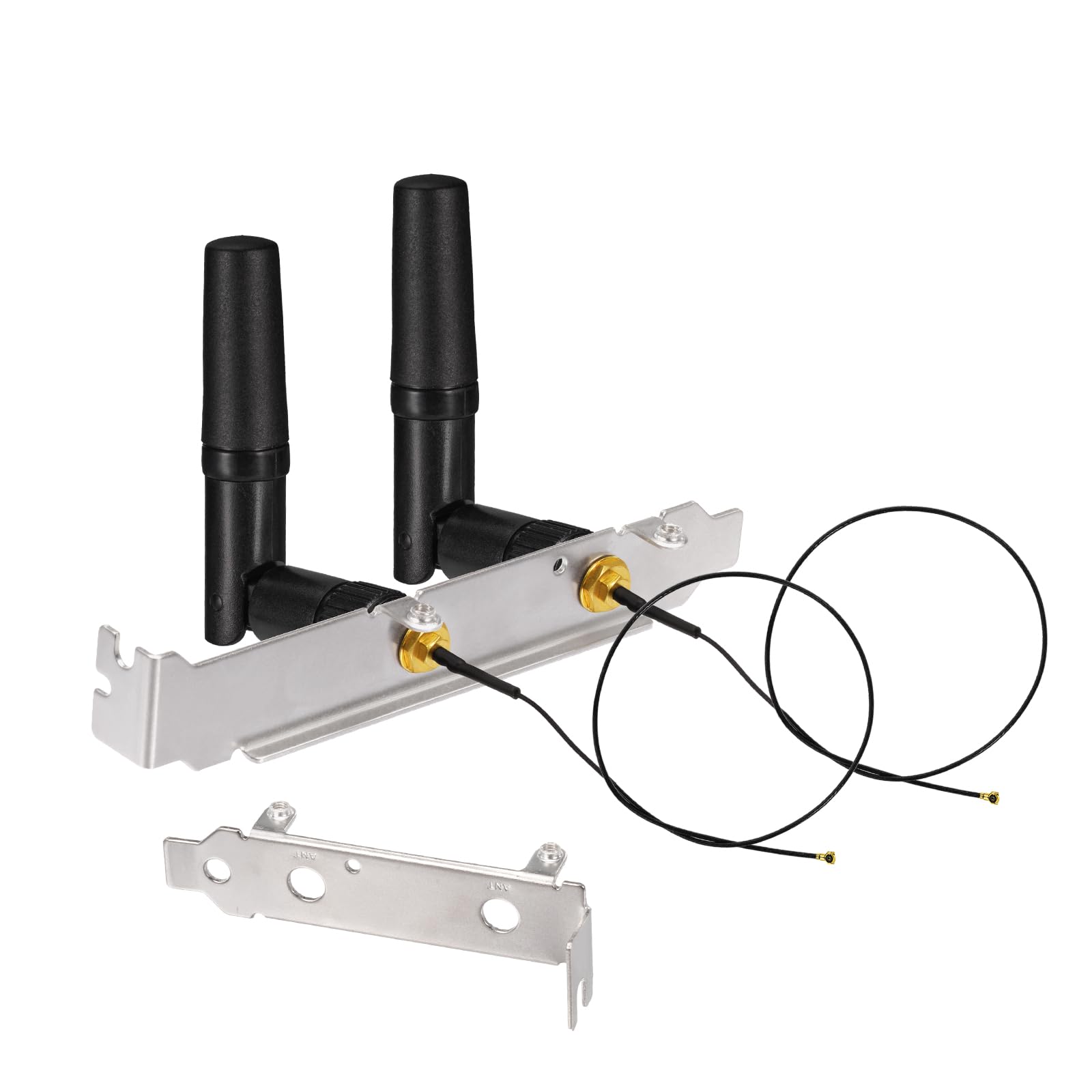 Eightwood M.2 WiFi Card Antenna 2.4GHz 5GHz Small WiFi Antenna + RP-SMA Cable 10in + Computer Slot Bracket for M.2 NGFF Network Card PC Desktop Computer