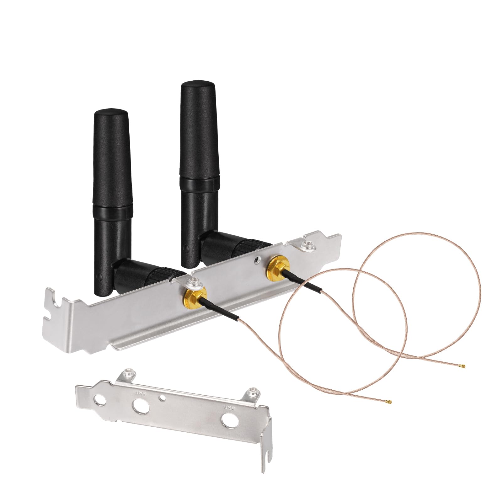 Eightwood Mini PCIe Card Antenna 2.4GHz 5GHz WiFi Antenna + RP-SMA Cable 8in + Computer Slot Bracket for Mini PCI-E WiFi Network Card PC Desktop Computer