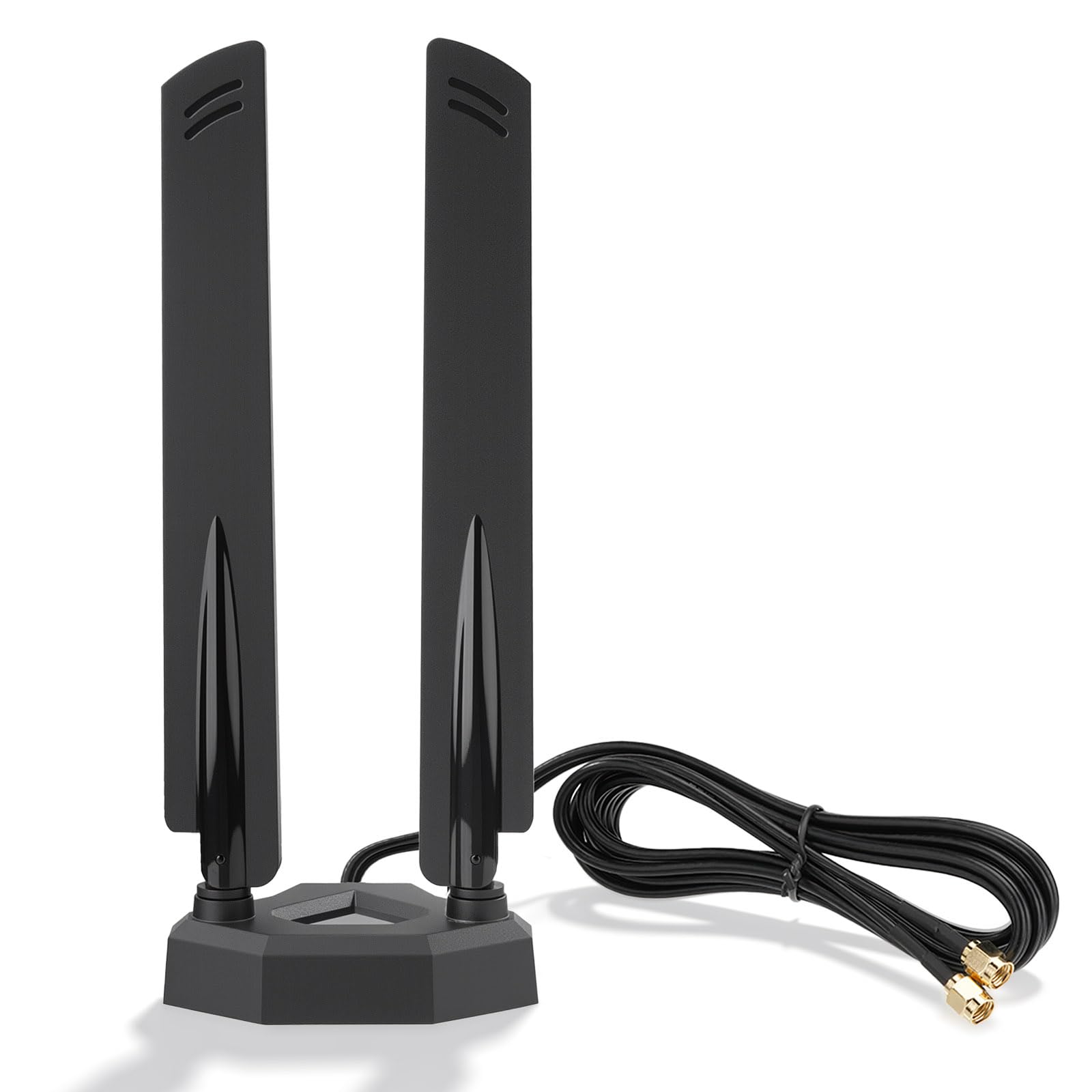 Eightwood WiFi 7 Antenna Tri-Band 6GHz 5GHz 2.4GHz RP-SMA Antenna with Magnetic Base for PC Desktop Computer Gaming Motherboard PCIe Bluetooth Card WiFi 7 Router