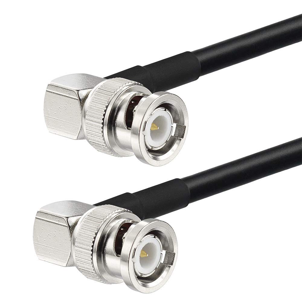 Eightwood BNC Male to Male Right Angle RG58 Coax Cable 3 Feet | for CB Radio, Ham & Amateur Radio, Radio Scanner, Mobile Transceiver