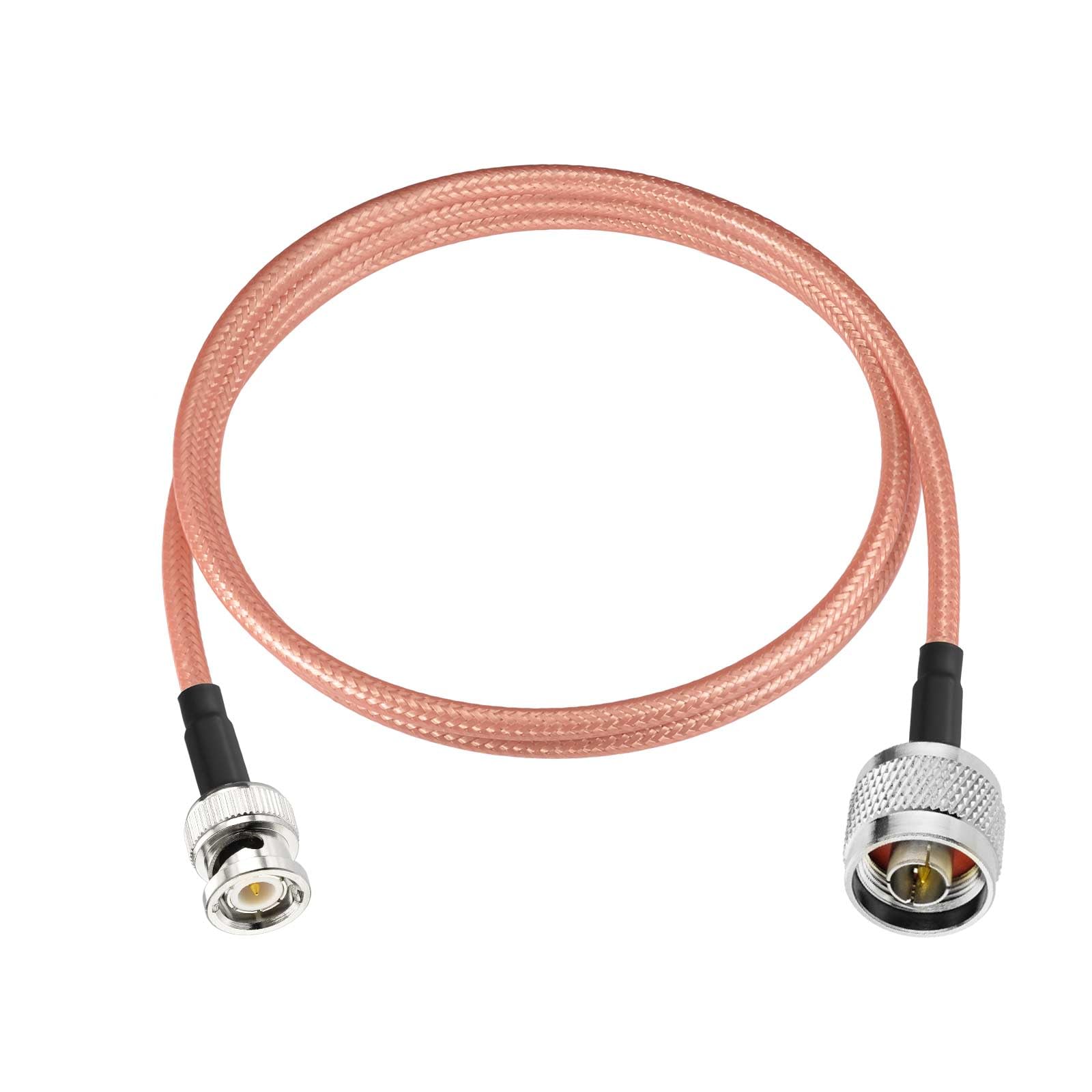 Eightwood BNC Male to N Male RG400 Low Loss Coax Cable 3.2 Feet | for UHF VHF Ham Radio,SDR, Radio Scanner,Spectrum Analyzer & Oscilloscope