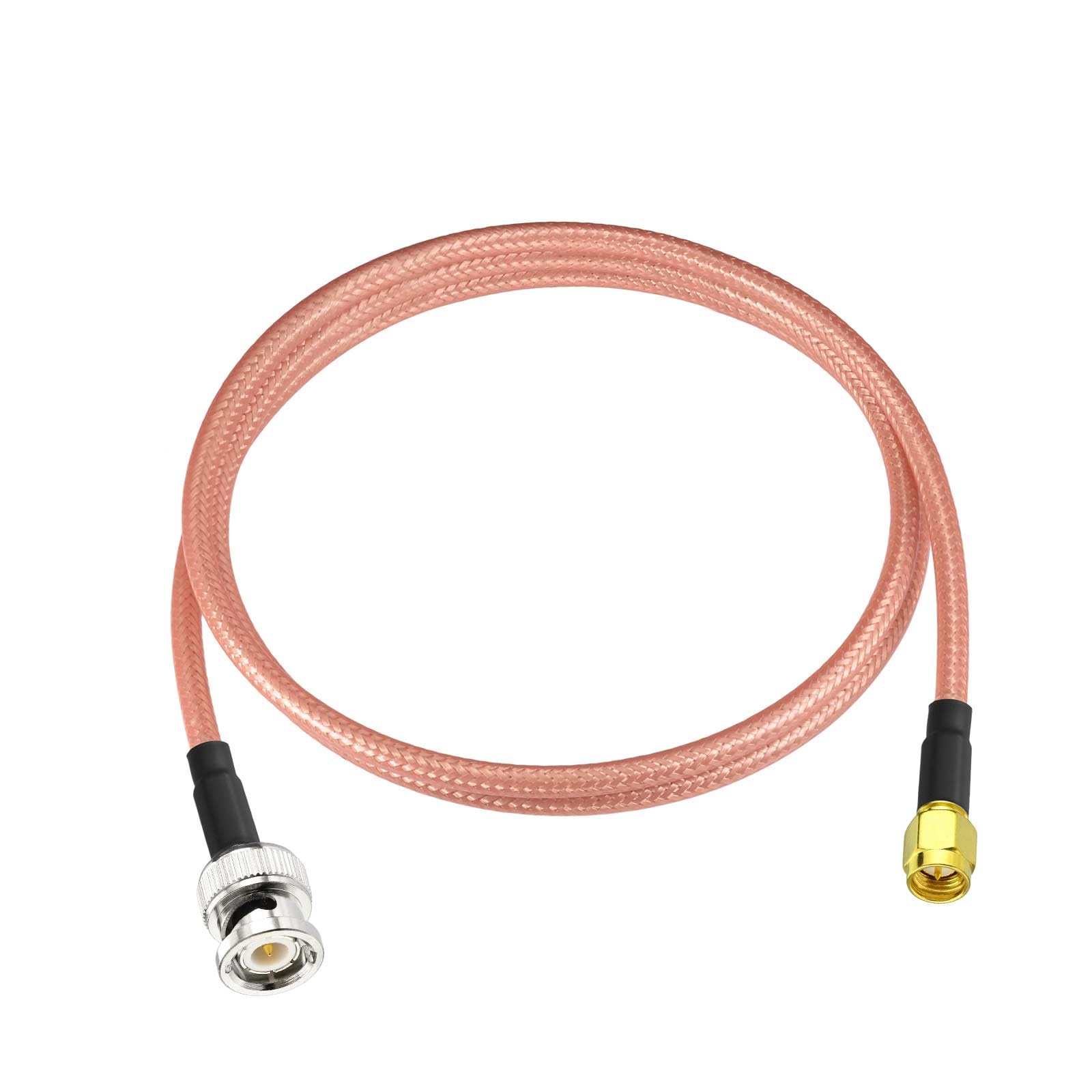 Eightwood BNC Male to SMA Male Low Loss RG400 Coax Cable 3.2ft | for Antennas, 4G LTE, WiFi, GPS, SDR, Spectrum Analyzer & Oscilloscope