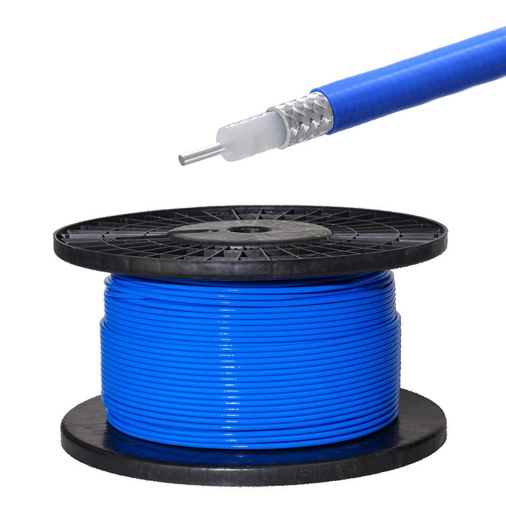Eightwood RG402 .141'' Semi-Flexible Coaxial Cable 10 feet, Blue FEP Jacket