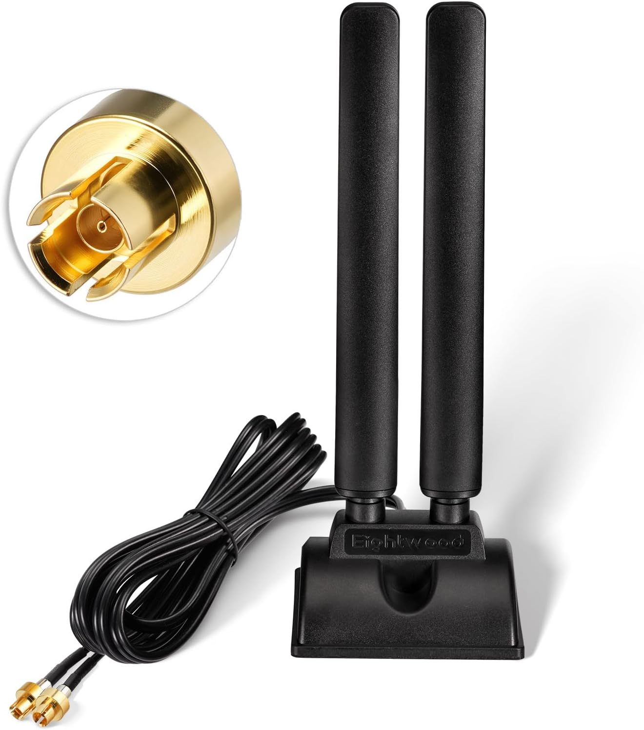 Eightwood WiFi 7 Tri-Band High Gain Antenna for ASUS Q-Antenna Push-On Motherboards