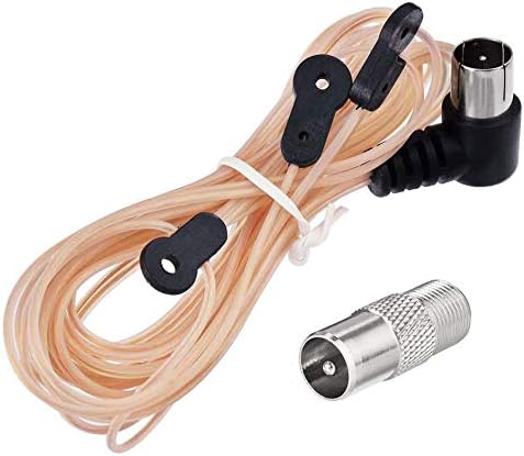 Eightwood FM Antenna 75 Ohm FM Radio Antenna 75 Ohm Dipole Antenna Unbal F Adapter Indoor Signal Antenna Y Tuner for FM AM Radio Yamaha Sony Bose Sherwood Pioneer Onkyo Multi-Way