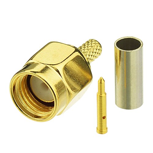 Eightwood SMA Crimp Set SMA Plug SMA Female Crimp Plug Set SMA Cable Connector Installation 10 Pieces for RG316 RG174 RG188 LMR100 Low Loss Coaxial Cable Pigtail