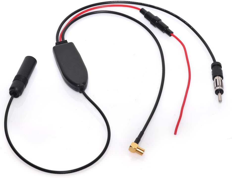 Eightwood DAB+ Antenne FM/AM SMB Female DIN Male Digital Radio Antenne Splitter Mit Signal Amplifier RG174 für Blaupunkt Pioneer MVH-X580 DAB MEHRWEG