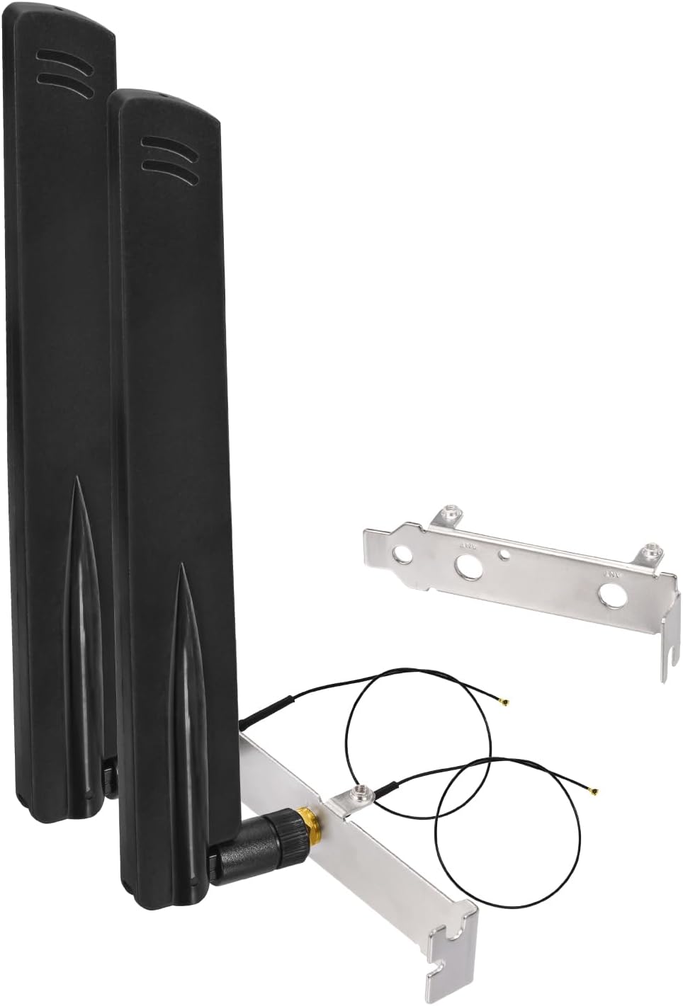 Eightwood WiFi 6 6E Antenna Tri-Band 2.4GHz 5GHz 6GHz + 10in PR-SMA Cable + Computer Slot Bracket for M.2 NGFF Intel Wireless Network Card