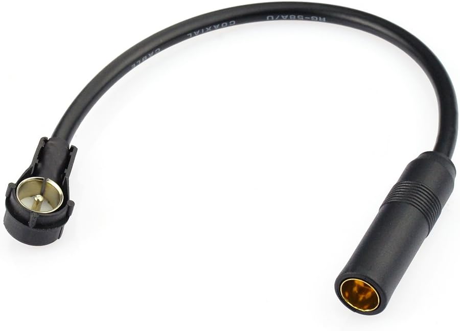Eightwood DAB Car Radio Antenna Adapter DIN Female to ISO Male Right Angle Antenna Extender Cable RG58 7.8inch 20cm 2pcs for Blaupunkt Car Radio CD/DVD TV Tuner