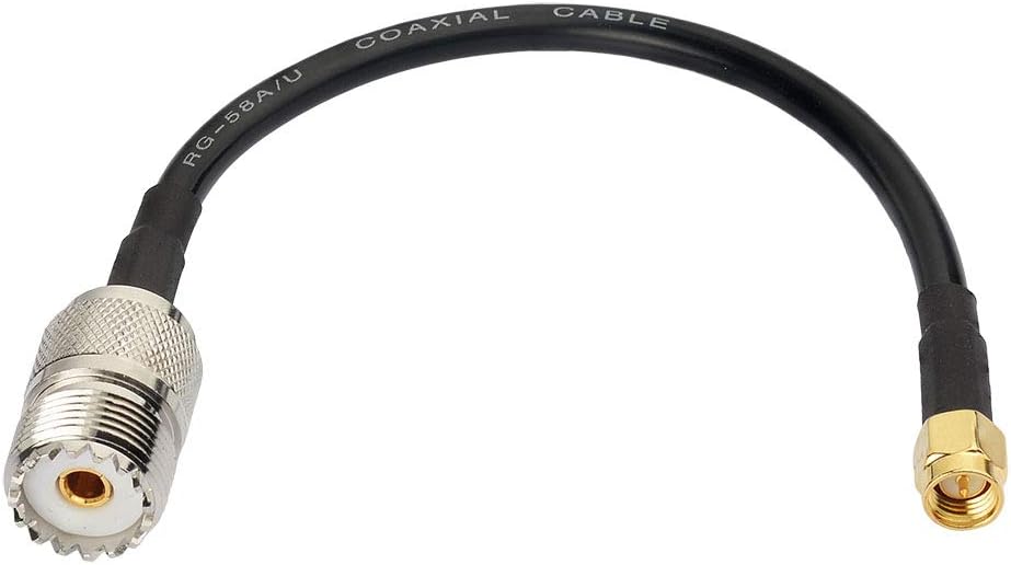 Eightwood CB Radio Antennenkabel SMA Kabel SMA Stecker auf UHF Buchse SO239 Koaxialkabel RG58 15cm für CB Antenne Radio Antenne WiFi Handfunk Walkie Talkie Amateurfunk MEHRWEG