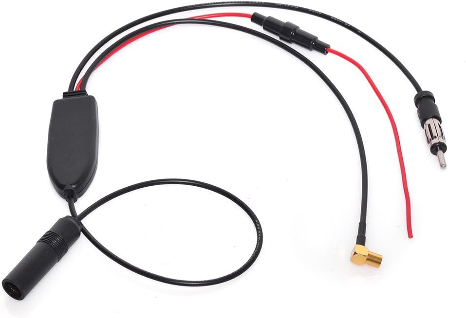 Eightwood DAB+ Antenne FM/AM SMB Female DIN Male Digital Radio Antenne Splitter Mit Signal Amplifier RG174 für Blaupunkt Pioneer MVH-X580 DAB MEHRWEG