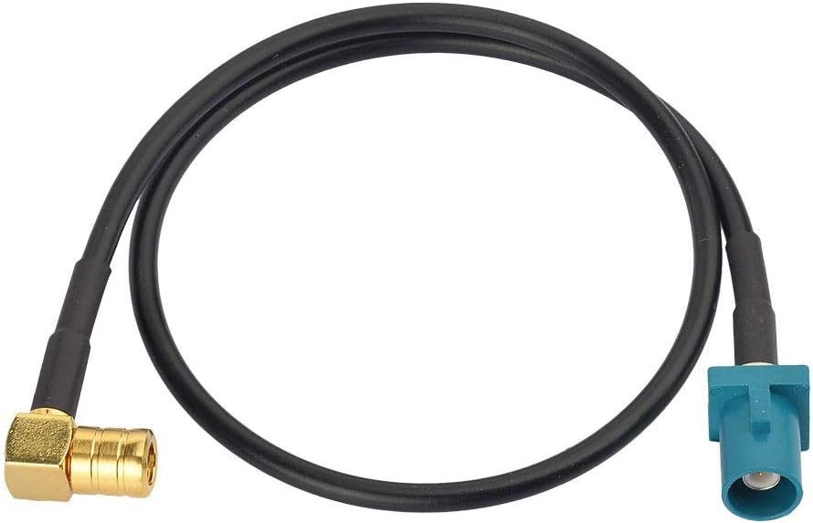 Eightwood DAB Antennenkabel SMB Fakra Kabel Fakra Z Stecker auf SMB Stecker abgewinkelt Koaxial RG174 30cm 1ft Kompatibel zu DAB Autoantennentoppern AM/FM Blaupunkt Pionier Clarion Alpine usw.