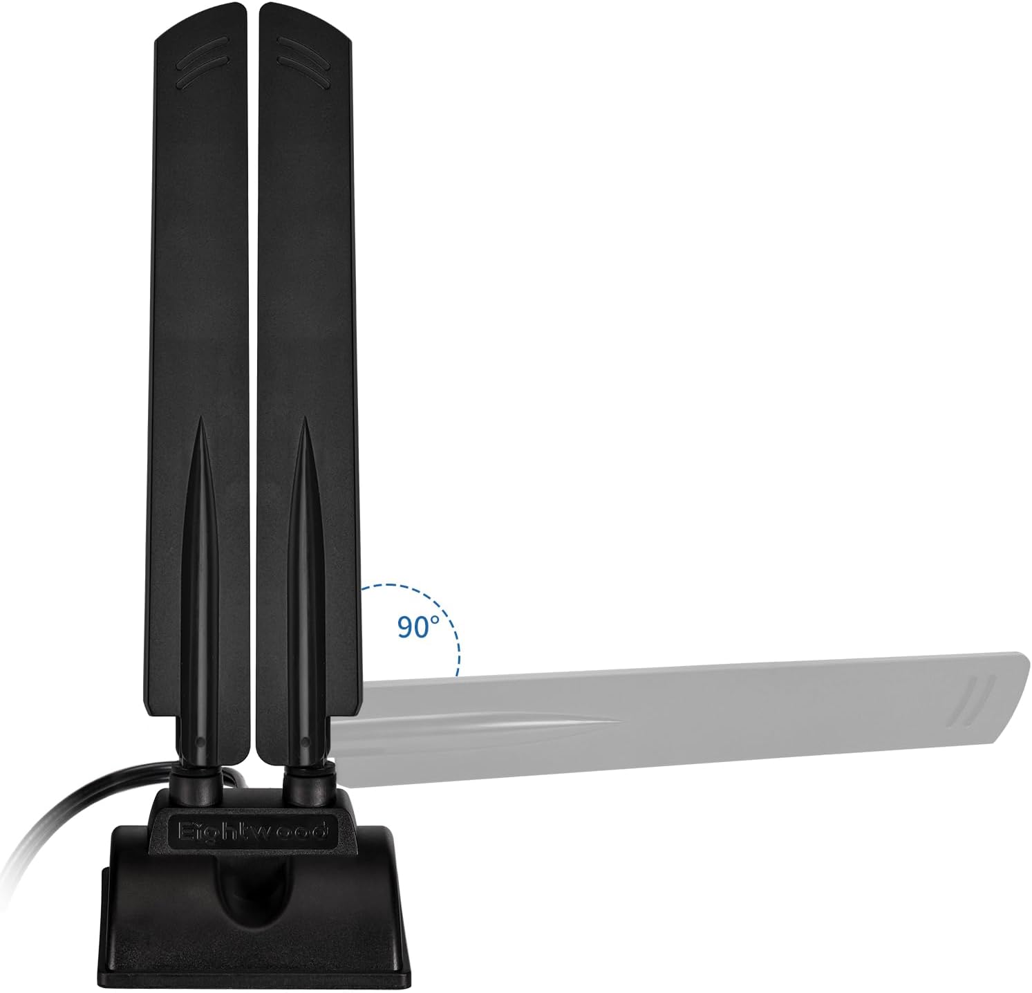 Eightwood Tri Band WiFi 6E Antenne RP-SMA WLAN Antenne Magnetfuß mit 200cm Verlängerungskabel für PC Bluetooth Mainboard WiFi 6 Router Wi-Fi Kamera PCI Karte