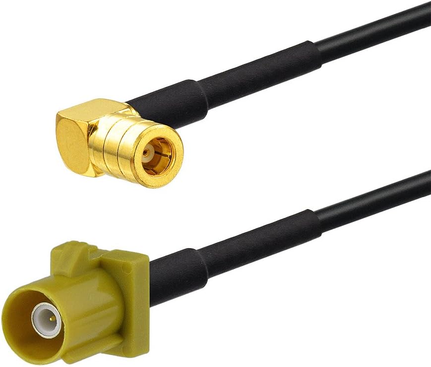 Eightwood Satellite Radio Antenna Adapter Cable 6 inches Fakra Curry Code K Male to SMB Female Right Angle Compatible with Sirius XM Car Vehicle Radio Stereo Receiver Tuner