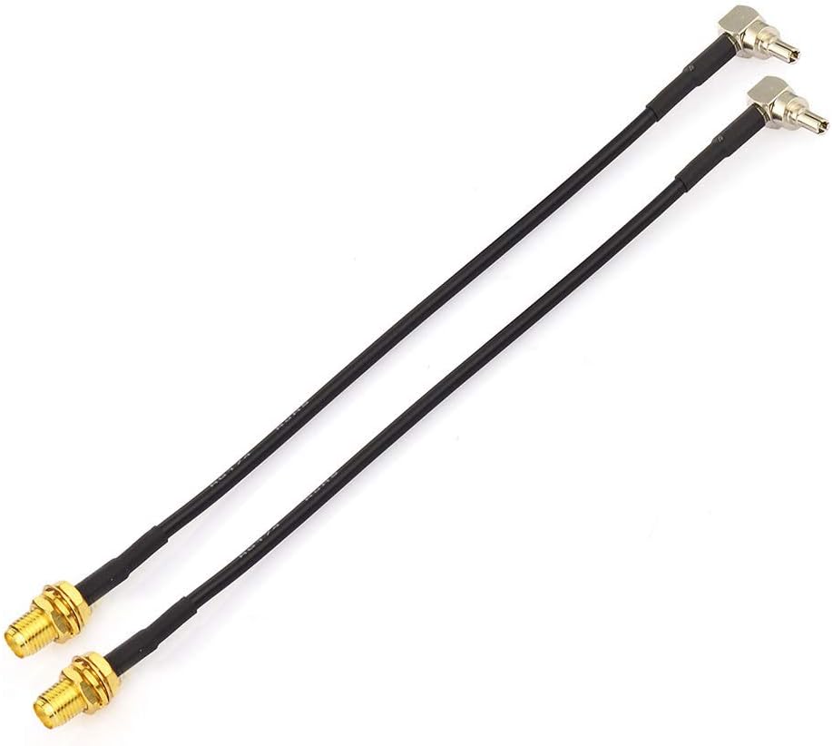 Eightwood SMA Cable 4G LTE CRC9 Male Right Angle to SMA Female Bulkhead Antenna Extender Cable RG174 6inch 15cm 2pcs for Huawei 2G 3G 4G LTE Antenna UMTS Mobile Broadband