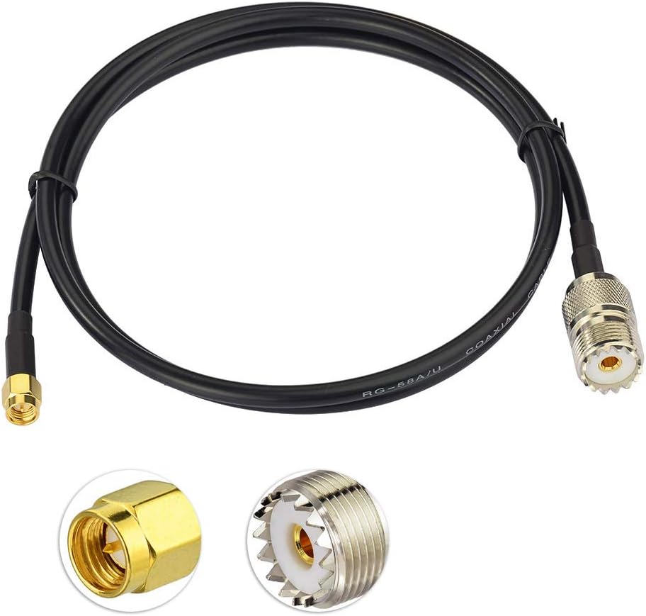 Eightwood SMA Kabel SMA Male auf UHF Male Walkie Talkie Handheld Radio RG58 3.28ft 100cm für Ham Radio Baofeng Wouxun Kenwood Icom Yaesu CB Funk MEHRWEG