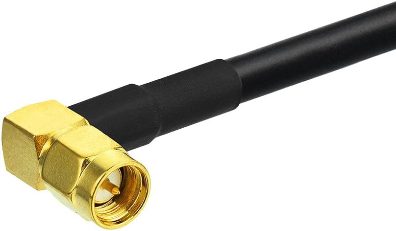 Eightwood 4G Antenne SMA Adapter Kabel - Buchse Schott auf Stecker Winkeladapter RF RG58 50cm für WiFi Router WiMax Handfunkgerät MEHRWEG