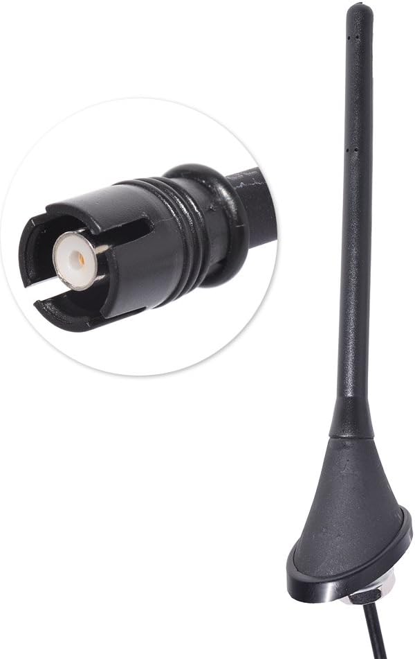 Eightwood Autoradio Antenne KFZ Antenne Dachantenne 16V Verstärker Raku 2 II passend für Anti Originalradio Noise Stab 17,5cm 60 Grad MEHRWEG