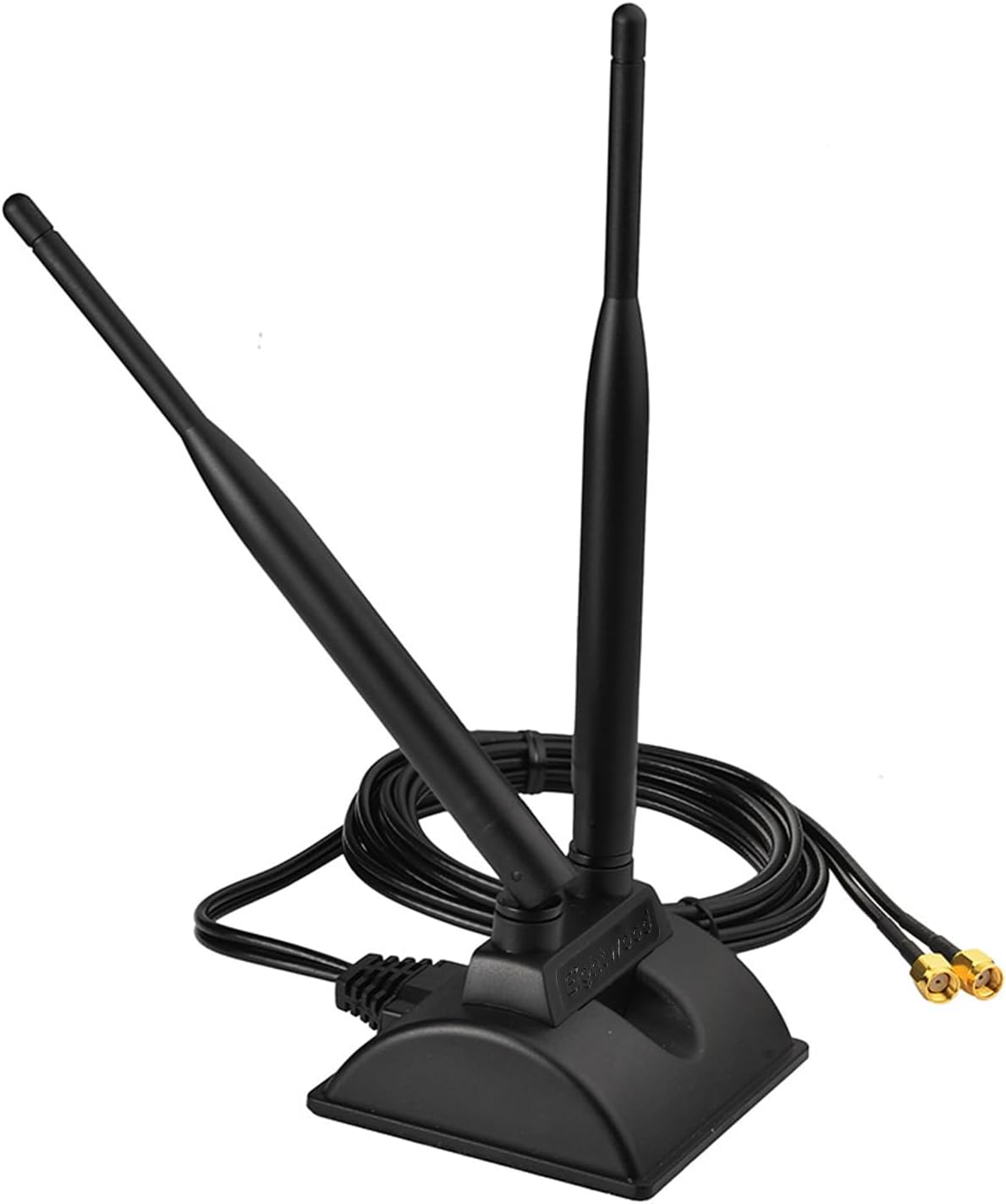 Eightwood 2.4GHz 5GHz Dual Band RP-SMA Male WiFi Antenna + RP-SMA Female Cable 9.8 inch 2-Pack for M.2 NGFF Network Card PC Desktop Computer