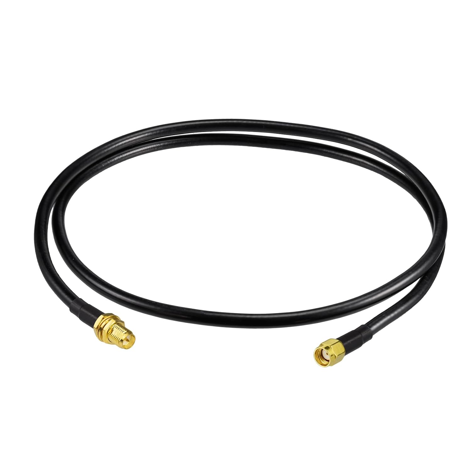 Eightwood RP-SMA Male to RP-SMA Female Bulkhead ALSR240 Cable Low Loss 3 Feet for WiFi Antenna, Wireless Router, PCIe Network Card, Security IP Camera