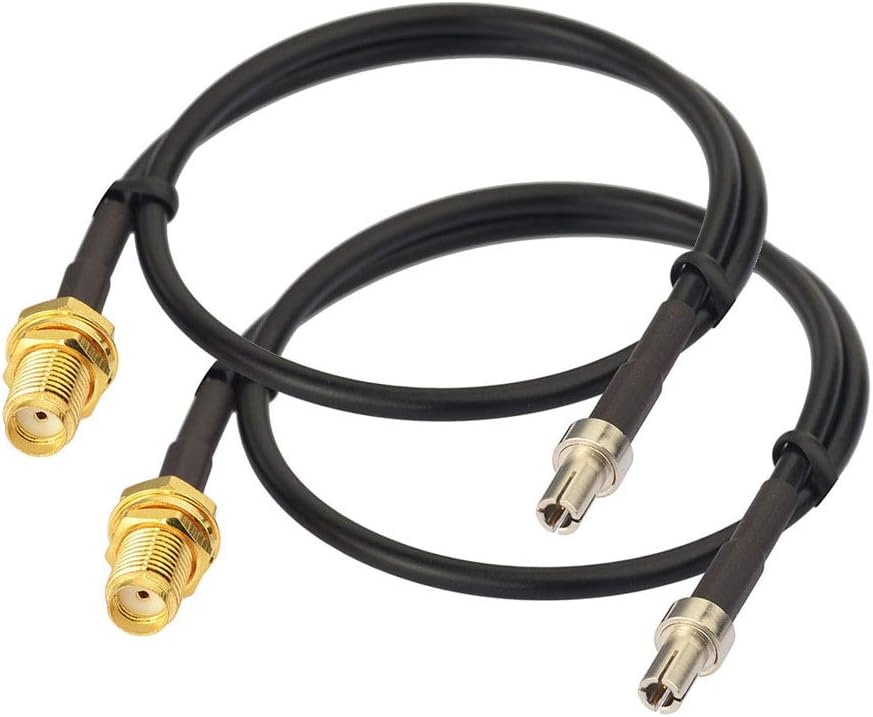 Eightwood TS9 Male to SMA Female Bulkhead External Antenna Adapter Cable 12 inch (2-Pack) for 4G LTE AT&T USB Modem MiFi Hotspot Nighthawk MR1100 AC791L 7730L