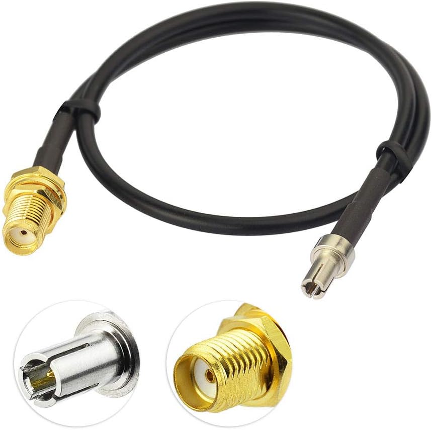 Eightwood TS9 Male to SMA Female Bulkhead External Antenna Adapter Cable 12 inch (2-Pack) for 4G LTE AT&T USB Modem MiFi Hotspot Nighthawk MR1100 AC791L 7730L