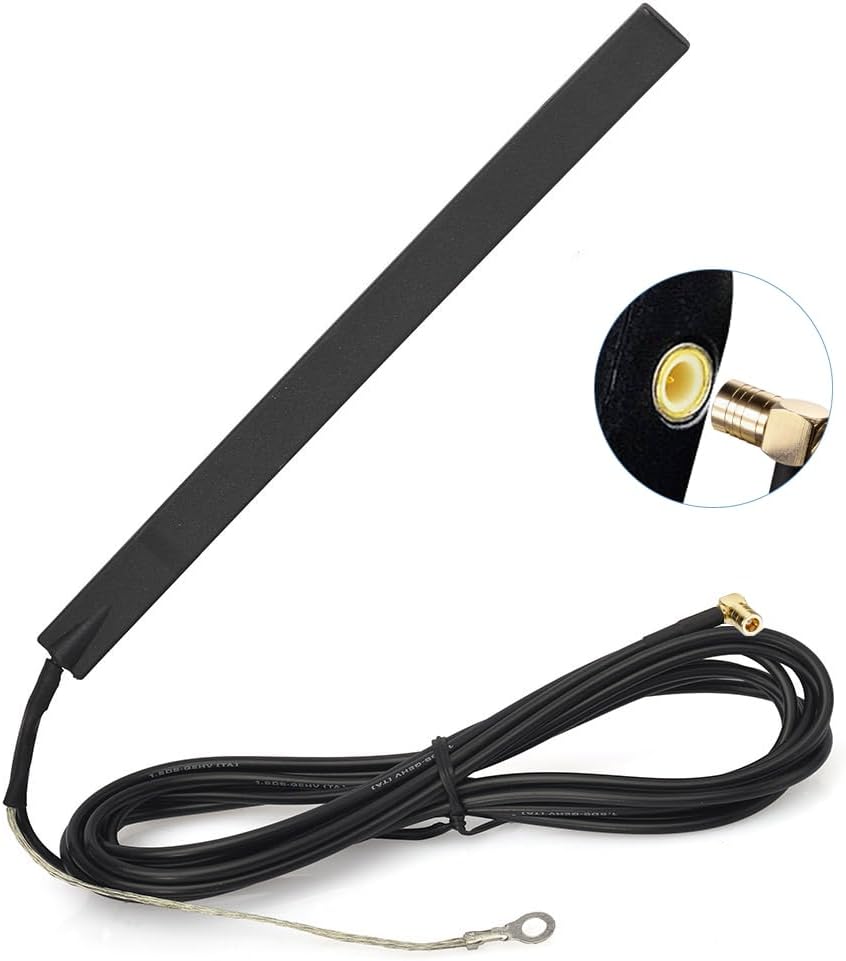 Eightwood DAB+ Antenne SMB Adapter Auto Radio Antenne Patch Aerial Glas Mount mit SMB Stecker 3m 9.8ft Antenne RG174 für Auto Radio Pioneer Clarion Alpine MEHRWEG