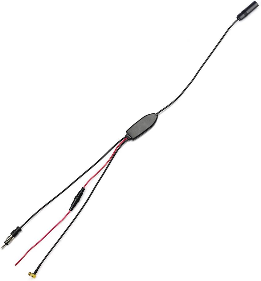 Eightwood DAB+ Antenne FM/AM SMB Female DIN Male Digital Radio Antenne Splitter Mit Signal Amplifier RG174 für Blaupunkt Pioneer MVH-X580 DAB MEHRWEG