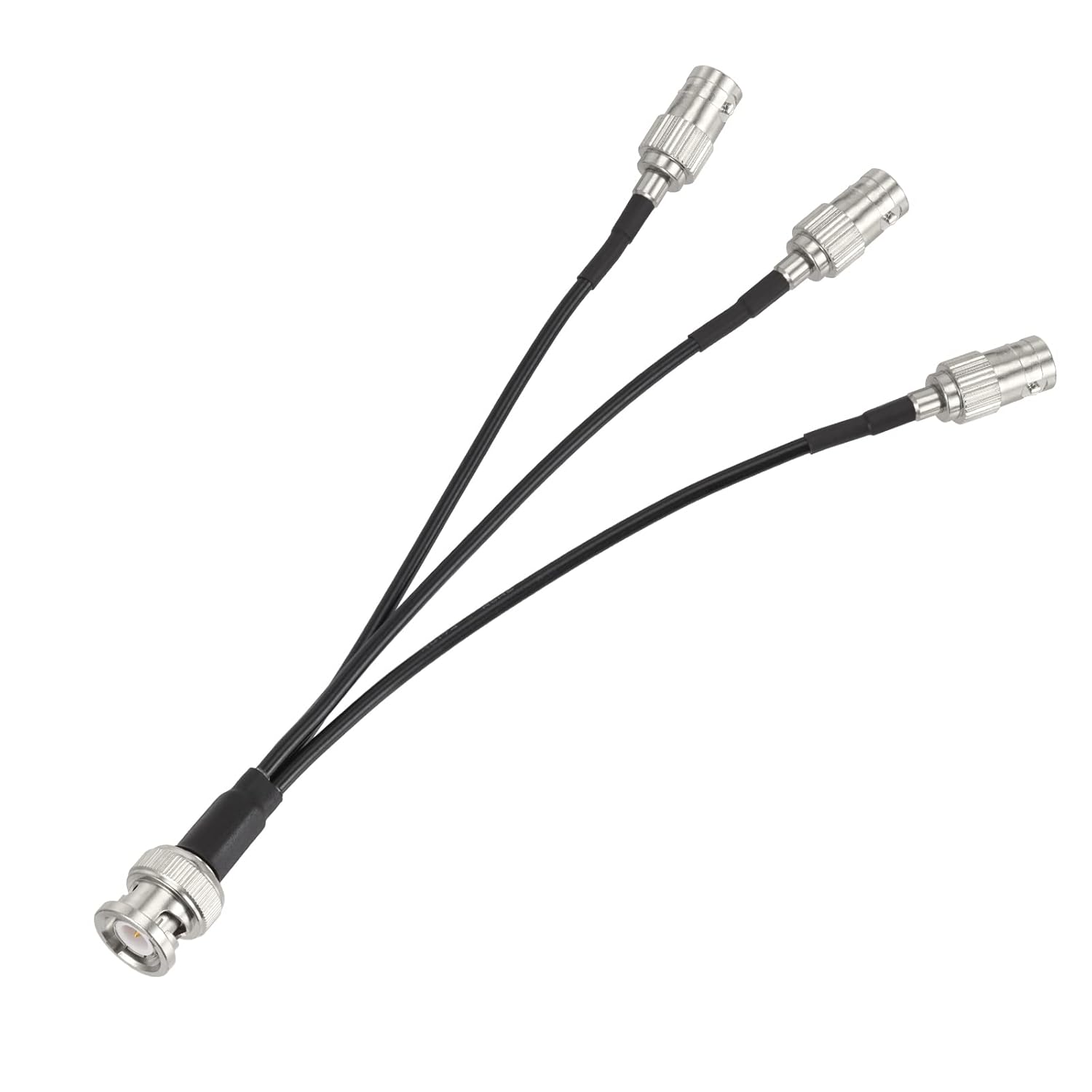Eightwood BNC Splitter Cable 6in BNC Male to Triple Female Adapter Pigtail 50 Ohm for CCTV Camera Ham Radio Antenna Scanner