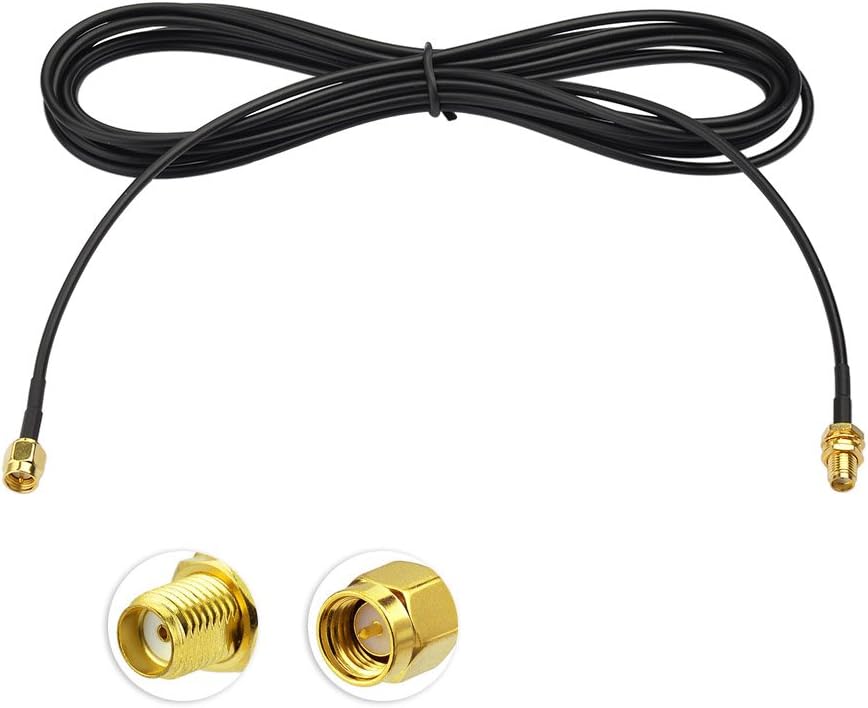 Eightwood SMA Extension SMA Male to SMA BulkHead Jack SMA Cable RG174 11.8ft 300 cm for 4G LTE Antenna Homematic CCU3 CCU2 Raspberry Pi Hsdpa Huawei 4G DTV WiFi Router Mobile Hotspot Multi-Way