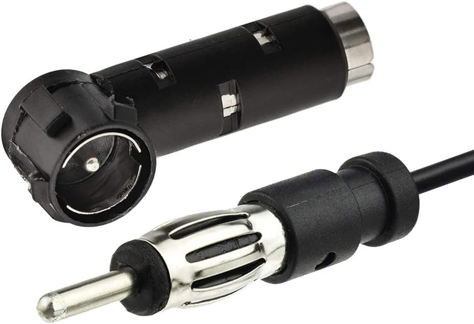 Eightwood Autoradio Antenne FM Car Radio Antenne Radio Patch Windschutzscheiben Paste Antenne FM 300cm Kabel + DIN Buchse 41585 auf ISO Adapter für Autos Radios LKWs Universal MEHRWEG