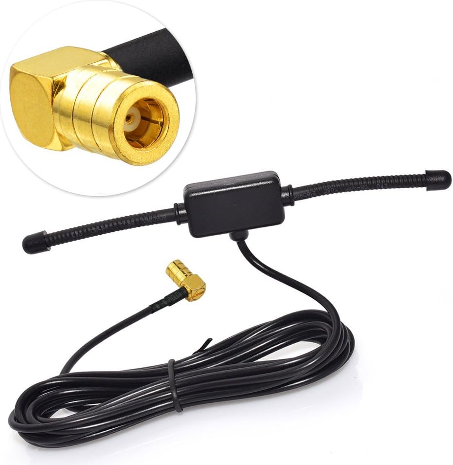 Eightwood DAB+ Antenne DAB Auto Radio Antenne SMB Adapter Patch Aerial Glas- Mount Windshield Antenne mit SMB Right Angle Plug 3 Meter 9.8ft Antenne für Auto Radio DAB MEHRWEG