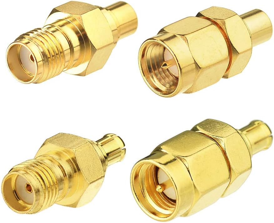 Eightwood Antenna Adapter Kit MCX to SMA 4 Type for Wirelesse WiFi Router Antenna WLAN LAN GPS Multi-Way