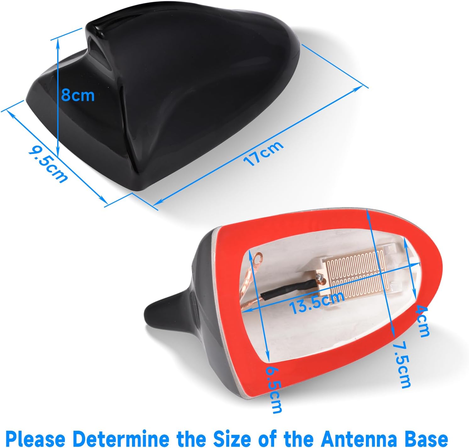 Eightwood Shark Antenne Auto Hai Fin FM/AM Radio Antenne Auto Haifisch Antenne Auto Dachantenne Universal Auto Radio Verstärker Aerial Base Fin Dach Antenne für Digital FM Tuner