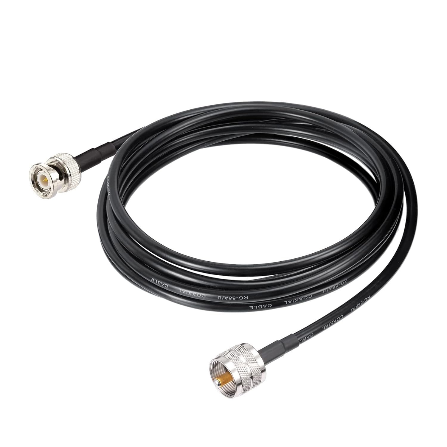 Eightwood Handheld Radio Antenna Adapter Cable UHF PL259 Male to BNC Male Coax RG58 Jumper 10 Feet for CB Radio, Ham Radio, VHF Radio, Antenna Analyzer