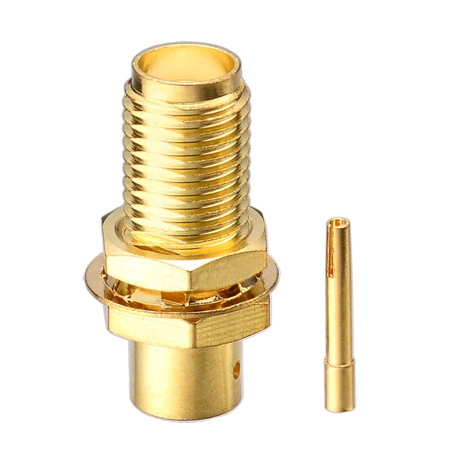 Eightwood 10pcs SMA Female Bulkhead Solder Connector for RG402 .141 Semi-Rigid Cable