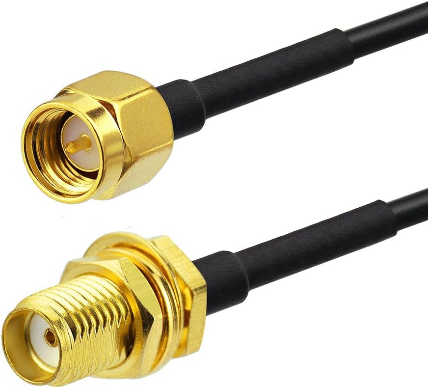 Eightwood SMA Extension SMA Male to SMA BulkHead Jack SMA Cable RG174 11.8ft 300 cm for 4G LTE Antenna Homematic CCU3 CCU2 Raspberry Pi Hsdpa Huawei 4G DTV WiFi Router Mobile Hotspot Multi-Way
