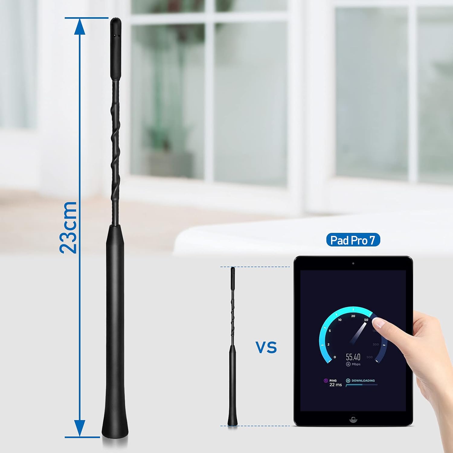 Eightwood Autoantenne FM DAB Autoradio Antenne Dachantenne Auto 2 Stück 23cm Ersatzantennenstab Auto Antenne mit starker FM/DAB-Empfangsfunktion