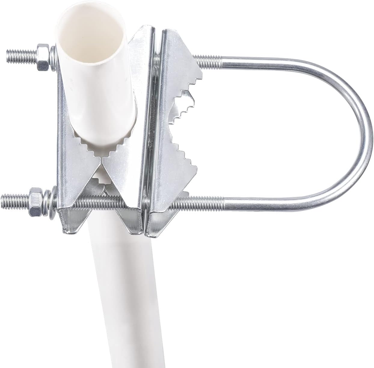 Eightwood Double Antenna Mast Clamp V-Jaw Bracket U Bolts Pipe Mounting Hardware 2 Sets for Yagi WiFi Antenna, TV Antenna, CB Ham Antenna, Lora Antenna