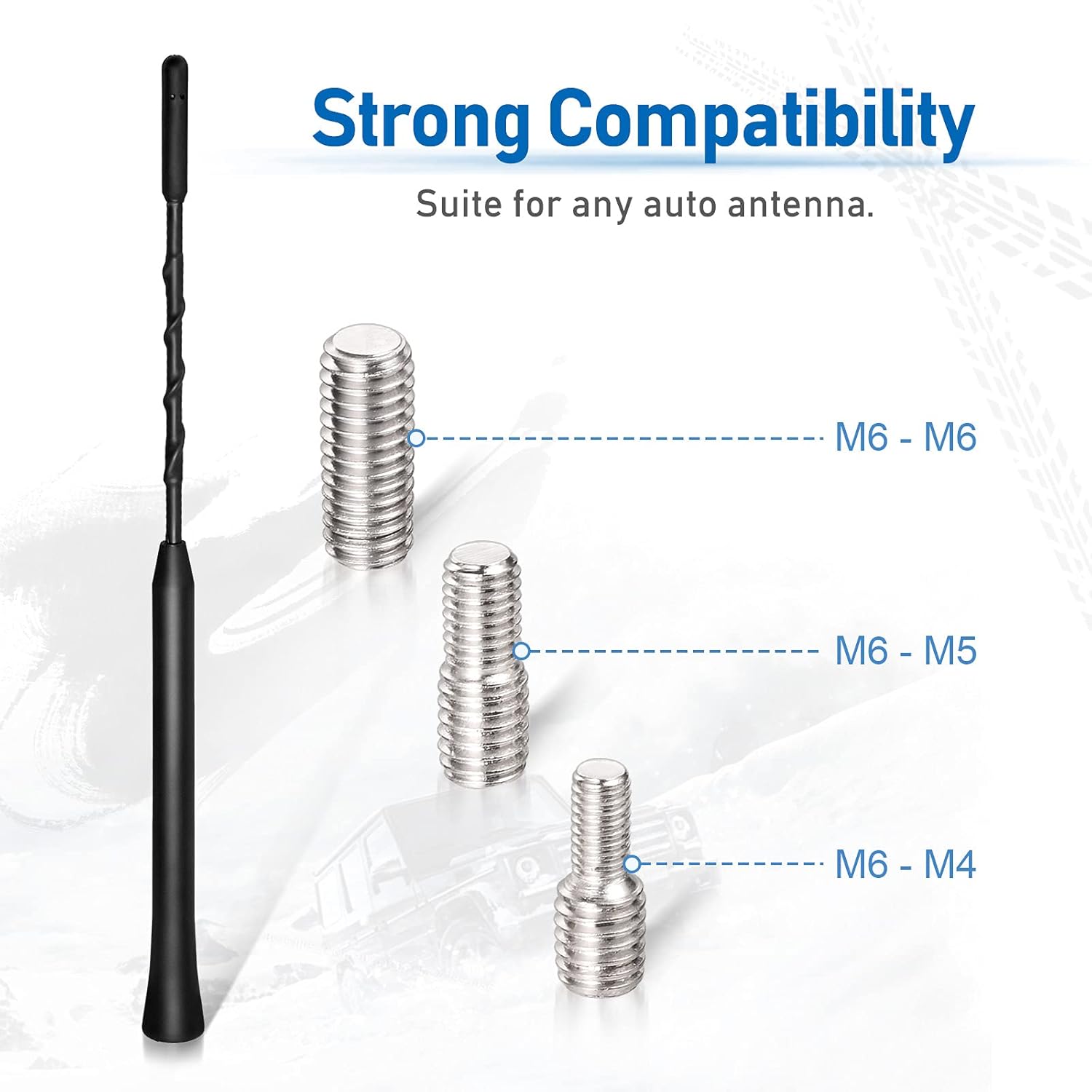 Eightwood Autoantenne FM DAB Autoradio Antenne Dachantenne Auto 23cm Kurz Ersatzantennenstab Auto Antenne mit starker FM/DAB Empfangsfunktion