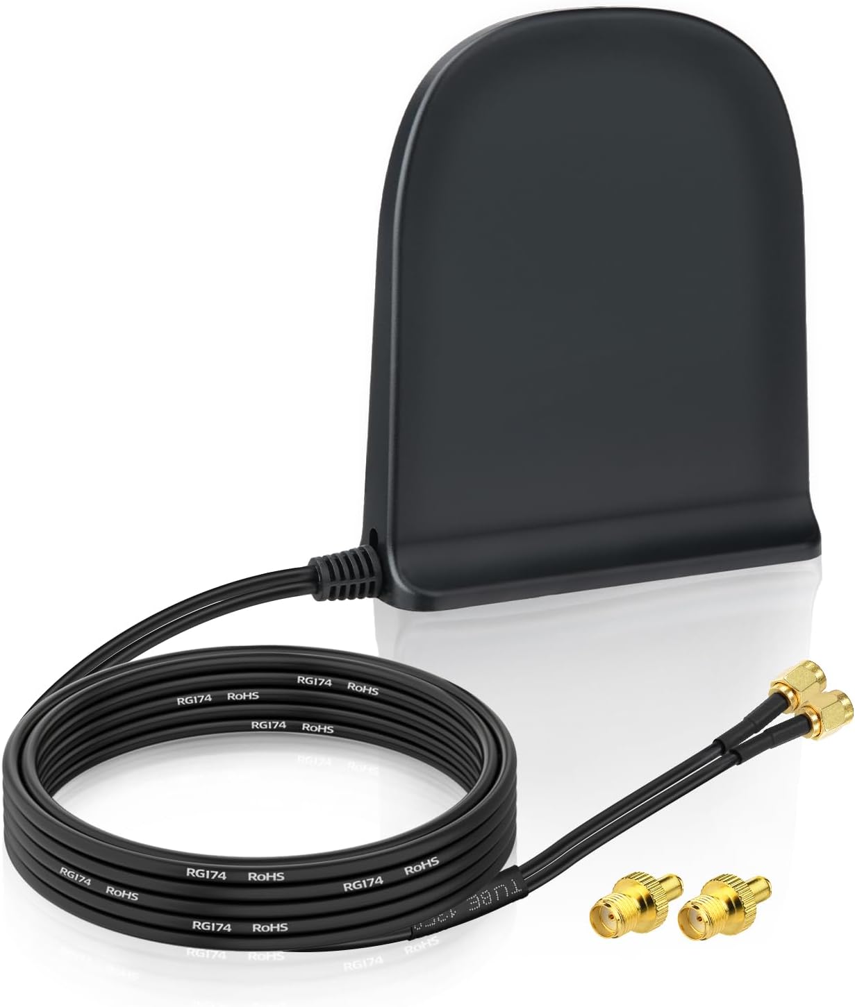 Eightwood 5G LTE 4G Antenne 10dBi SMA Stecker Dual Band MIMO Antenne mit Magnetfuß Omnidirektionalantenne + 2M Kabel für GSM Mobile Hotspot Router CPE Wildkamera Überwachungskamera IoT Smart Home