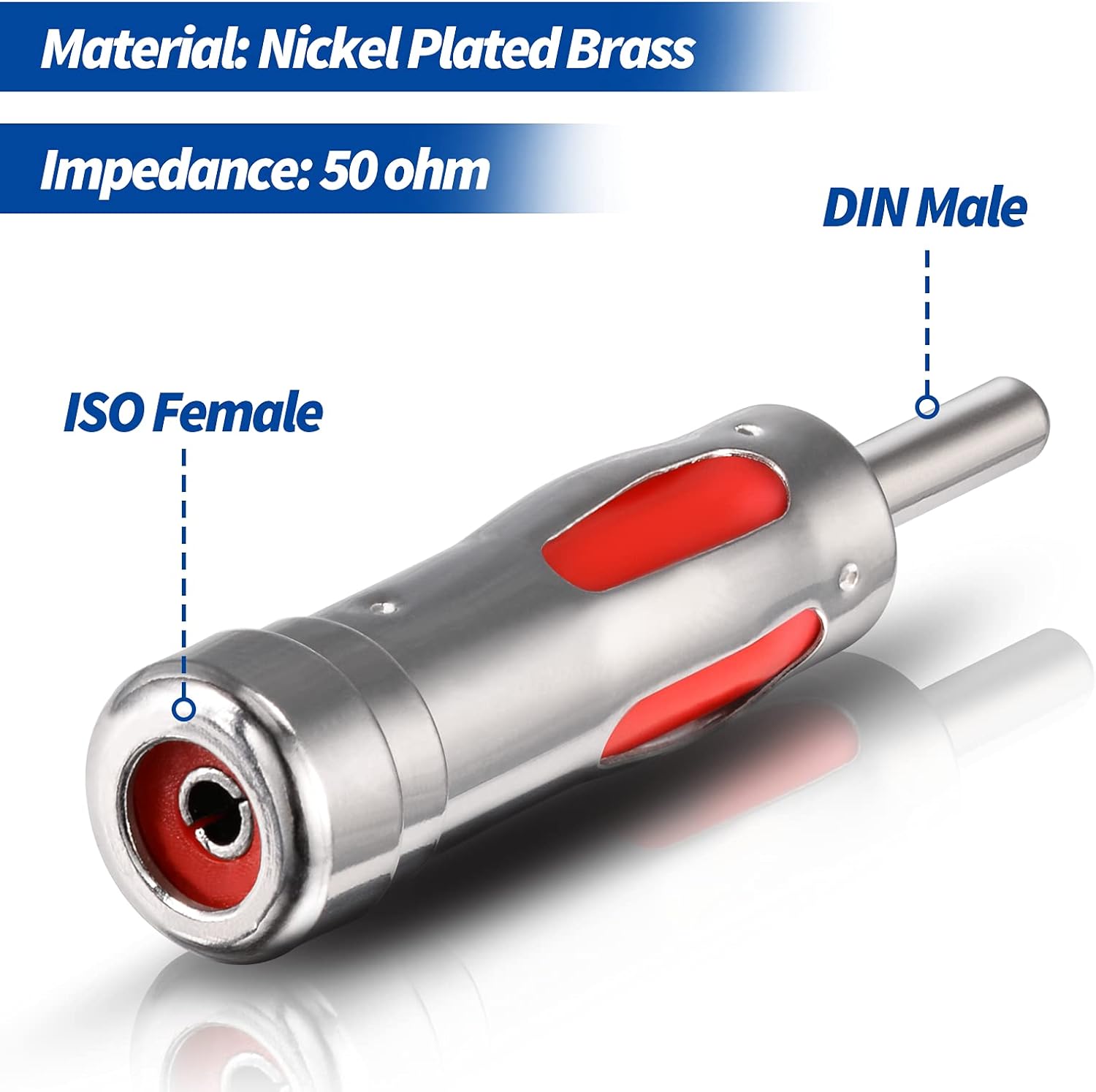Eightwood DAB Antenne Adapter Kupplung ISO Handfunk Din Male auf ISO Buchse 2 Stücke für Autoradio Antenne DAB+ AM/FM MEHRWEG