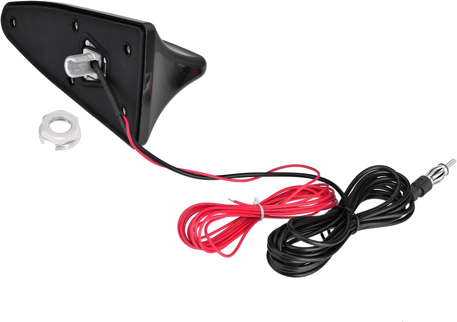 Eightwood Shark Fin Amplified Car Radio Antenna, Universal Roof Mount FM AM Antenna with 12V Power Wire for Vehicle Car Truck SUV Stereo Radio Receiver Media Head Unit